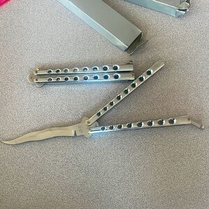 🔪 NEW Vintage Haller Rostfrei 12” Chrome Handle Folding Butterfly Knife